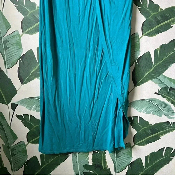 Bisou Bisou Women’s Teal Assymetric Maxi Skirt Medium - Picture 4 of 8